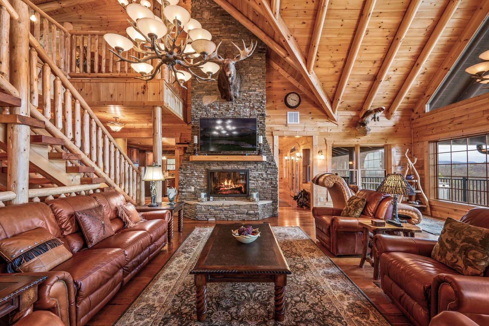 living room with fireplace